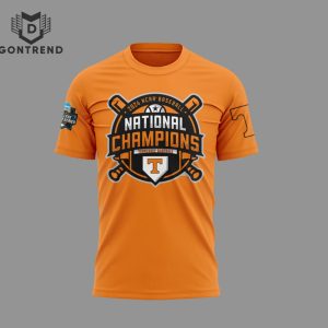 NCAA College Baseball National 2024 Champions Tennessee Volunteers 3D T-Shirt