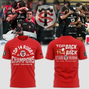 Top 14 Rugby 2024 Champions Back To Back Stade Toulousain 3D T-Shirt