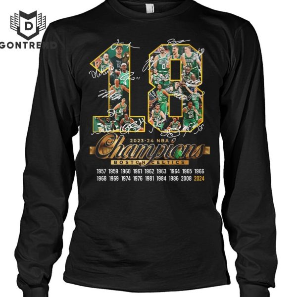 18 Times 2023-24 Champions Boston Celtics Signature Unisex T-Shirt