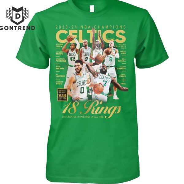 2023-24 NBA Champions 18 Rings Boston Celtics Unisex T-Shirt