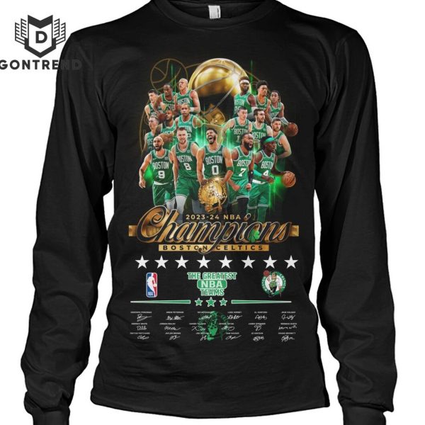 2023-24 NBA Champions Boston Celtics The Greatest NBA Teams Signature Unisex T-Shirt