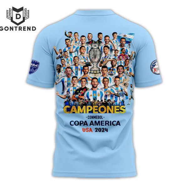 2024 Campeones Conmebol Copa America Seleccion Argentina 3D T-Shirt