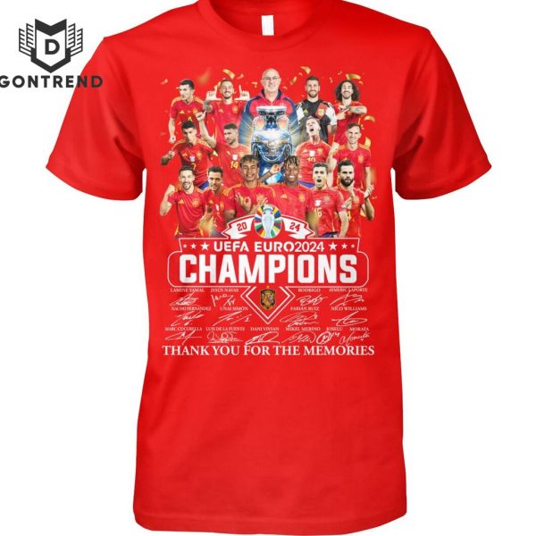 2024 Spain UEFA Euro Champions Signature Thank You For The Memories Unisex T-Shirt