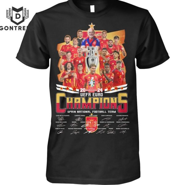 2024 UEFA Euro Champions Spains National Football Team Signature Unisex T-Shirt