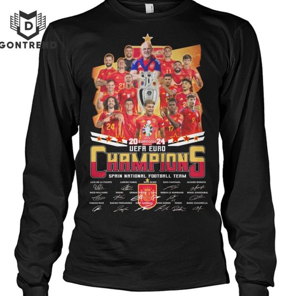 2024 UEFA Euro Champions Spains National Football Team Signature Unisex T-Shirt