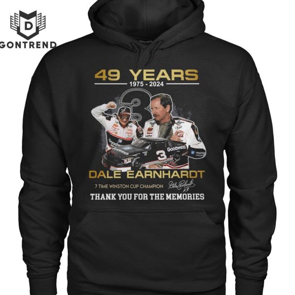 49 Years 1975-2024 Dale Earnhardt 7 Time Winston Cup Champions Signature Thank You For The Memories Unisex T-Shirt