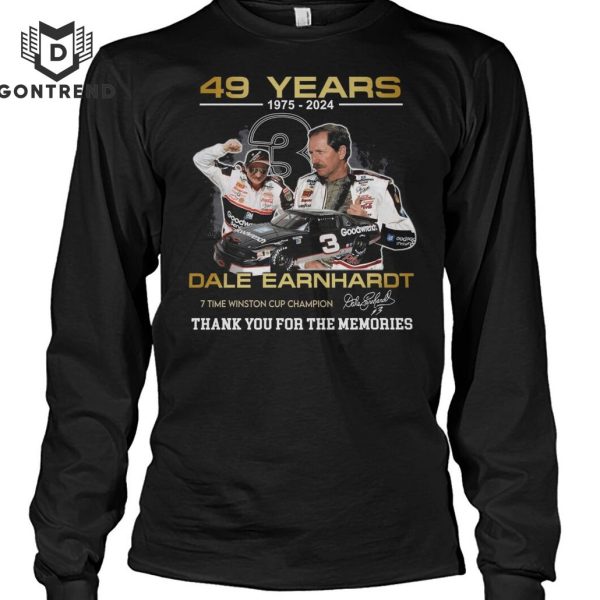 49 Years 1975-2024 Dale Earnhardt 7 Time Winston Cup Champions Signature Thank You For The Memories Unisex T-Shirt