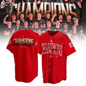 Stade Toulousain Champions Double 2024 Baseball Jersey – Red