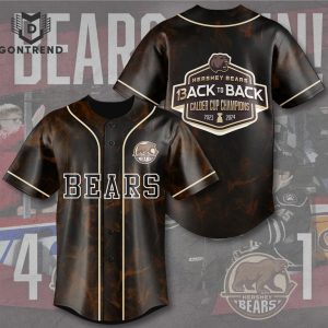 Hershey Bears 13 Back To Back Calder Cup Champions 2023-2024 Baseball Jersey