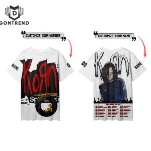 Personalized Korn North America Tour 2024 3D T-Shirt – White