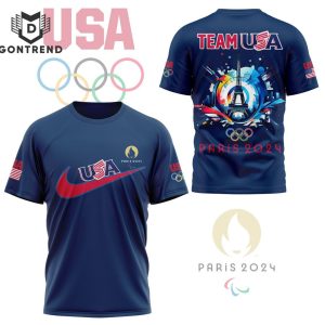 Paris Olympic 2024 Team USA 3D T-Shirt – Blue