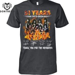 KISS 51 Years 1973-2024 Signature Thank You For The Memories Unisex T-Shirt