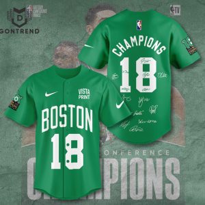 Boston Celtics Vistaprint NBA Champions Signature Baseball Jersey