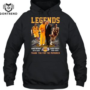 Kobe Bryant 1978-2020 & Jerry West 1938-2024 Legends Signature Thank You For The Memories Unisex T-Shirt