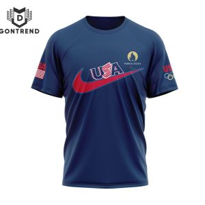 Paris Olympic 2024 Team USA 3D T-Shirt – Blue