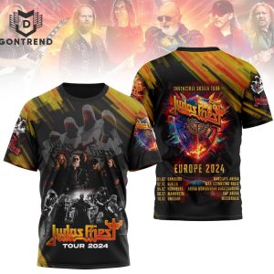 Judas Priest Screaming For Vengeance Invincible Shield Tour USA 2024 Design 3D T-Shirt