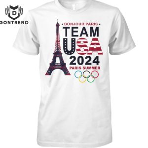 Bonjour Paris Team USA 2024 Paris Summer Game Unisex T-Shirt