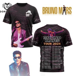 Bruno Mars Tour 2024 Signature 3D T-Shirt