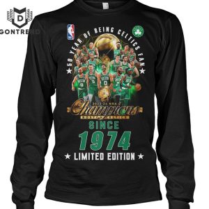 50 Year Of Being Celtics Fan 2023-24 NBA Champions Boston Celtics 1974 Limited Edition Unisex T-Shirt