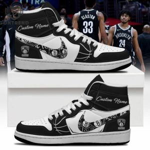 Personalized Brooklyn Nets NBA Air Jordan 1 High Top