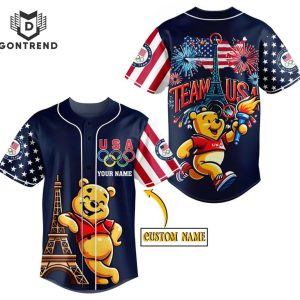 Winnie-the-Pooh Olympic Games In Paris 2024 – Team USA  Baseball Jersey