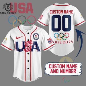 Personalized USA Team Olympic 2024 Summer Games Baseball Jersey