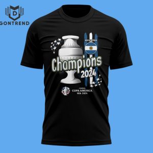 Argentina National Team 2024 Copa America Cup Champions 3D T-Shirt