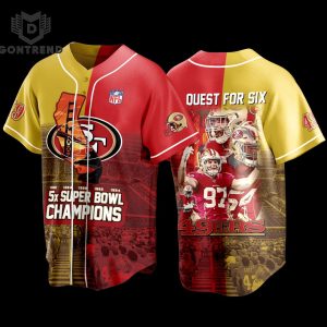 San Francisco 49ers NFL Champions 2024 Football Team AOP Baseball Jersey