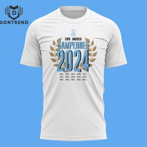 Argentina National Team 2024 Copa America 16 Time Campeones 3D T-Shirt