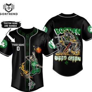 Personalized Boston Celtics Bleed Green Baseball Jersey