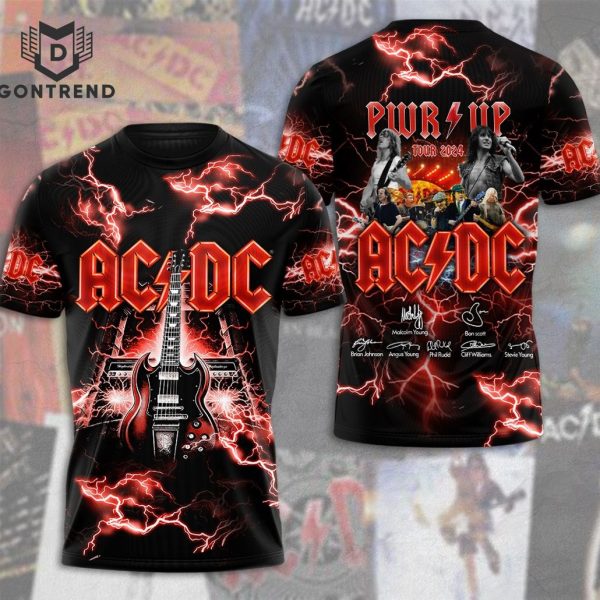 AC DC Tour 2024 Signature 3D T-Shirt