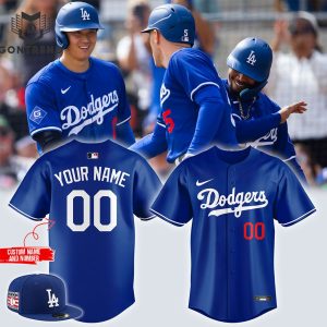 Personalized Los Angeles Dodgers x Hello Kitty Baseball Jersey – White