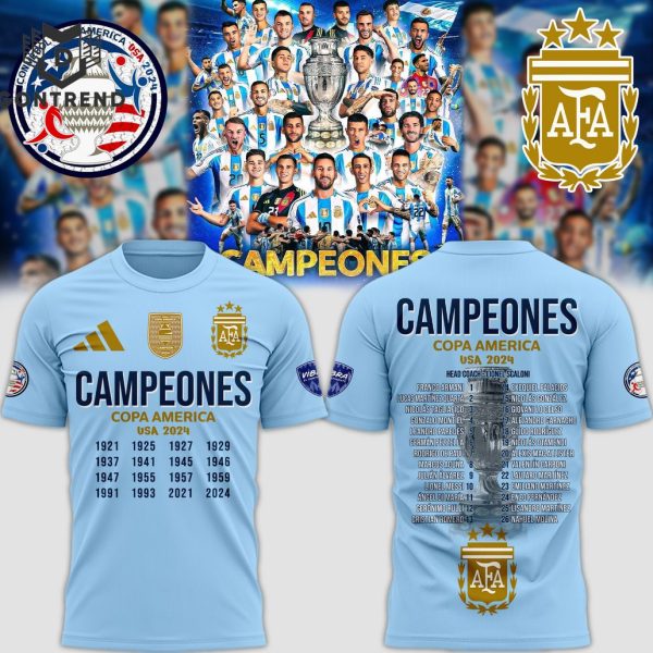 Argentina 2024 Copa America Campeones 3D T-Shirt