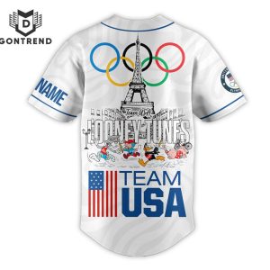 Personalized Olympic 2024 USA Team Looney Tunes Baseball Jersey