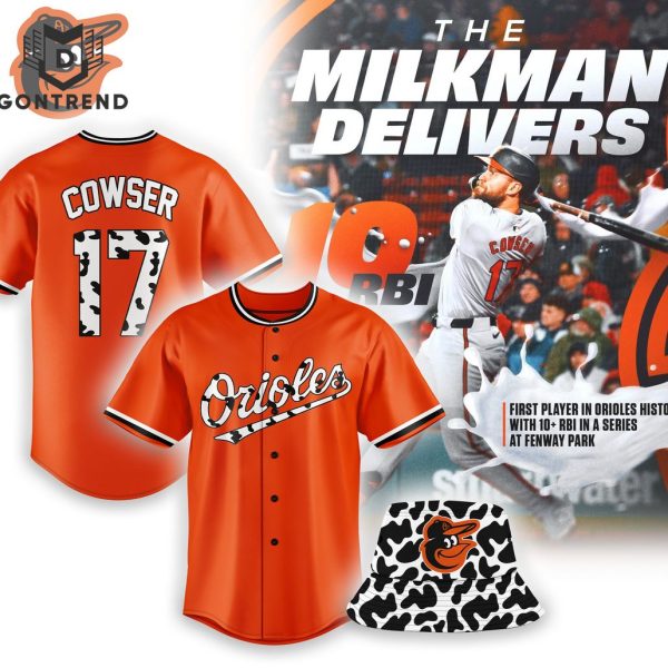 Baltimore Orioles Cowser 17 The Milkman Delivers Baseball Jersey