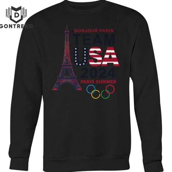 Bonjour Paris Team USA 2024 Paris Summer Game Unisex T-Shirt