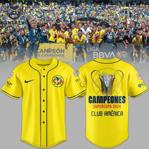 Club America CAMPEONES SUPERCOPA 2024 Baseball Jersey