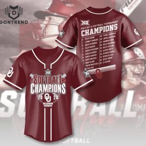 Oklahoma Sooners Softball Baseball Champions 2024 Baseball Jersey