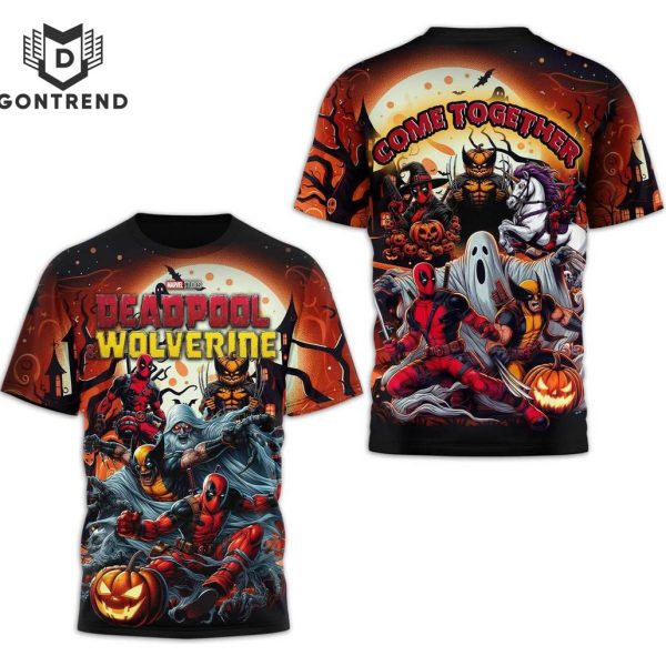 Deadpool And Wolverine Halloween Come Together 3D T-Shirt