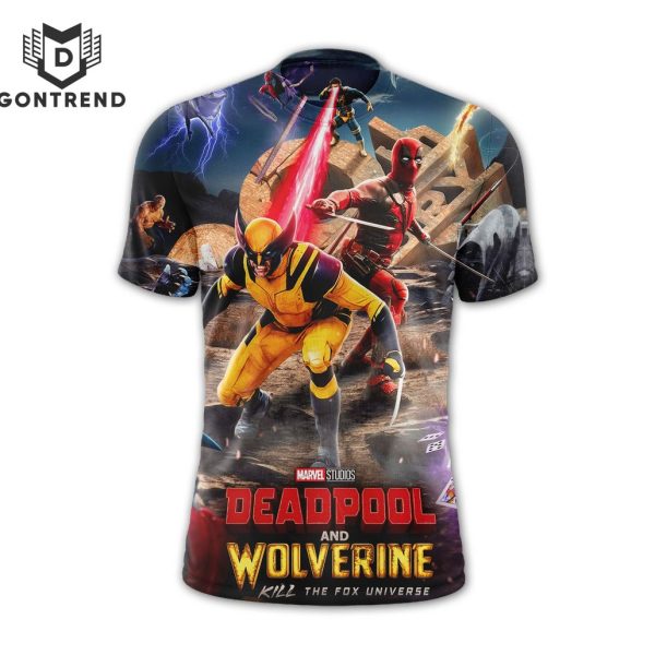 Deadpool And Wolverine Kill The Fox Universe 3D T-Shirt