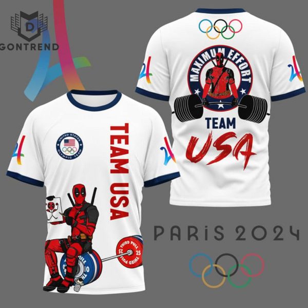 Deadpool Maximum Effort Team USA  2024 Olympics Paris 3D T-Shirt