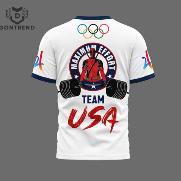 Deadpool Maximum Effort Team USA  2024 Olympics Paris 3D T-Shirt