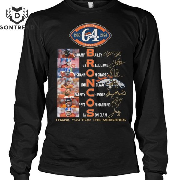 Denver Broncos 1960-2024 Signature Thank You For The Memories Unisex T-Shirt