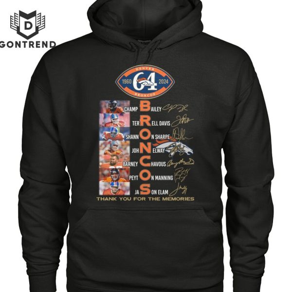 Denver Broncos 1960-2024 Signature Thank You For The Memories Unisex T-Shirt