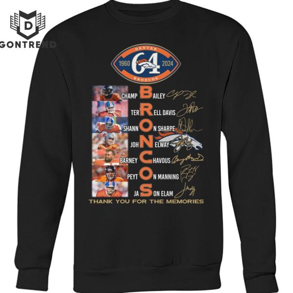 Denver Broncos 1960-2024 Signature Thank You For The Memories Unisex T-Shirt