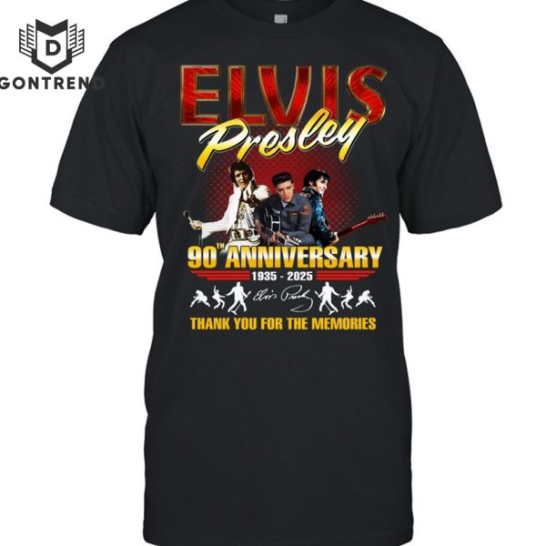 Elvis Presley 90th Anniversary 1935-2025 Signature Thank You For The Memories Unisex T-Shirt