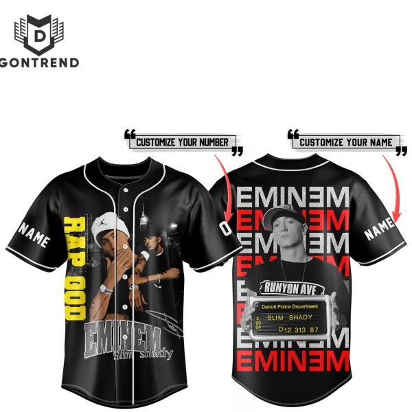 Eminem Slim Shady Rap God Baseball Jersey