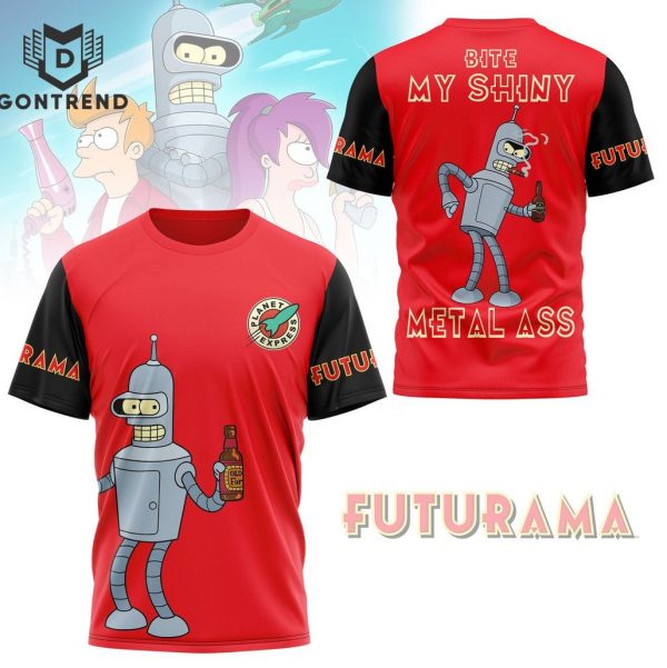 Futurama Bite My shiny metal Ass 3D T-Shirt