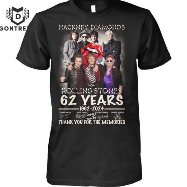 Hackney Diamonds The Rolling Stones 62 Years 1962-2024 Signature Thank You For The Memories Unisex T-Shirt