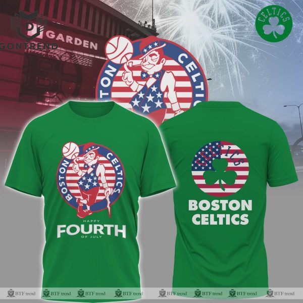 Happy Independence Day ? Boston Celtics 2024 NBA  3D T-Shirt – Green